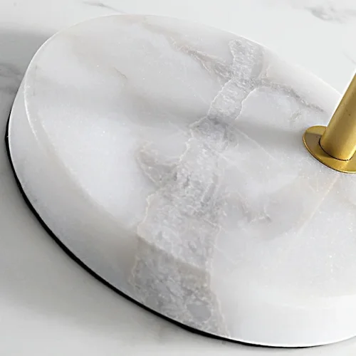 Настольная лампа DOMINGO TAB 151309-26 ImperiumLoft прозрачная на 1 лампу, основание белое камень металл в стиле современный лофт фото 10