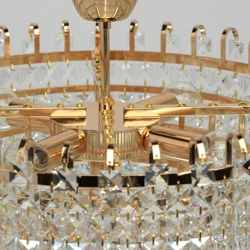 Люстра хрустальная Аделард 642011005 MW-Light прозрачная на 5 ламп, основание золотое в стиле классический  фото 8