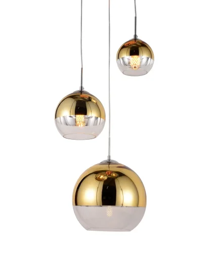 Светильник подвесной Veroni LDP 1029-3 GD Lumina Deco золотой 3 лампы, основание золотое в стиле современный каскад шар