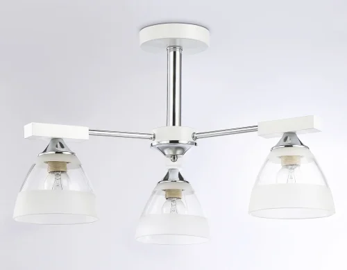 Люстра потолочная TR9091 Ambrella light белая на 3 лампы, основание белое в стиле классический современный  фото 6