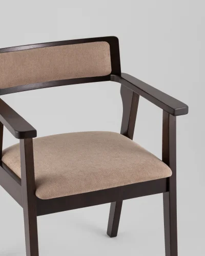 Cтул обеденный МАТС, мягкое сиденье, светло-коричневый УТ000040162 Stool Group, коричневый/текстиль, ножки/массив дерева/коричневый, размеры - ***** фото 6