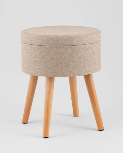 Пуф с ящиком Store Woody, рогожка бежевая УТ000040157 Stool Group на 1 , основание в стиле современный 