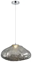 Светильник подвесной LED Isola WE219.03.163 Wertmark чёрный серый 1 лампа, основание хром в стиле современный выдувное