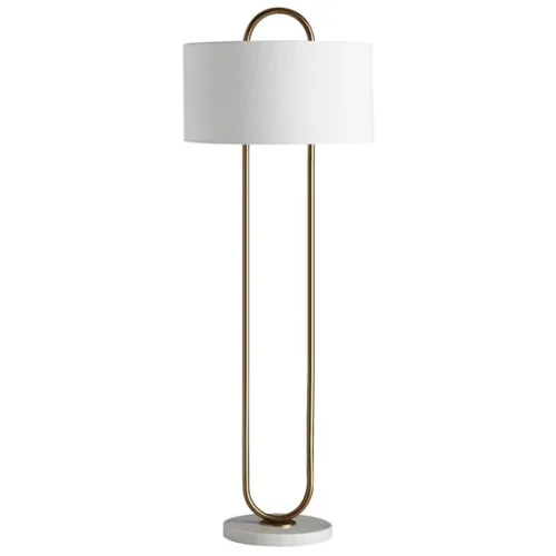 Торшер Marston floor lamp 148003-22 ImperiumLoft белый на 2 лампы, основание латунь в стиле современный 