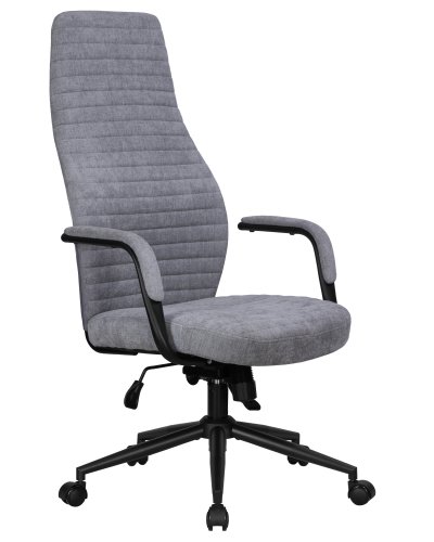 Офисное кресло для руководителей DOBRIN LOKI (серый (VRH230-03)) цвет сиденья серый (VRH230-03), цвет основания черный Dobrin, серый/текстиль, ножки/металл/, размеры - 1175*1260**** фото 2