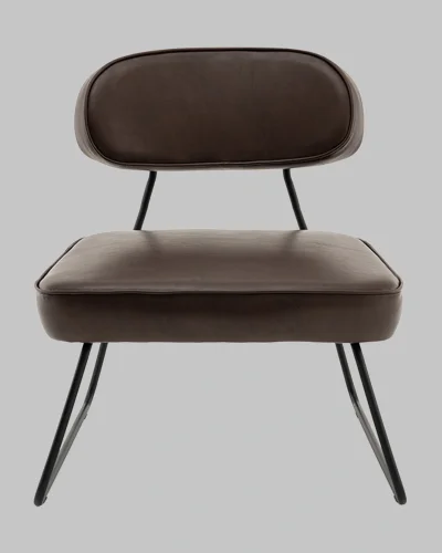 Кресло Kate new ткань экокожа коричневый УТ000041266 Stool Group, коричневый/экокожа, ножки/металл/чёрный, размеры - *740****мм фото 2