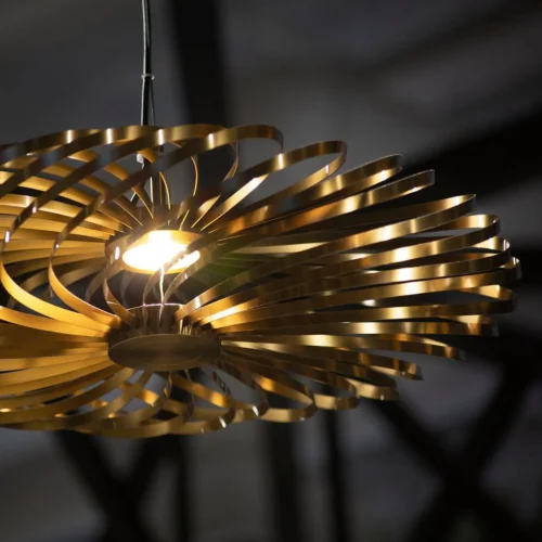 Светильник подвесной LED Spring 4680-1P Favourite золотой на 1 лампу, основание чёрное в стиле современный фото 5