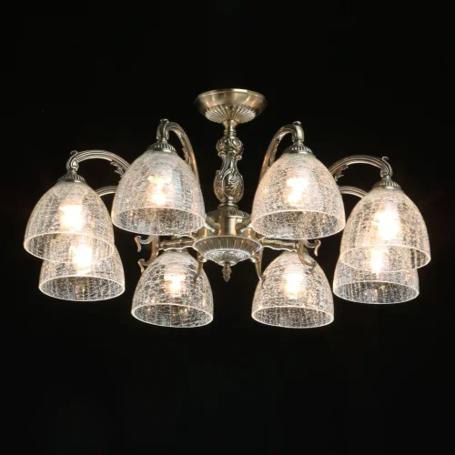 Люстра потолочная Аманда 481015308 MW-Light прозрачная на 8 ламп, основание античное бронза в стиле классический  фото 2