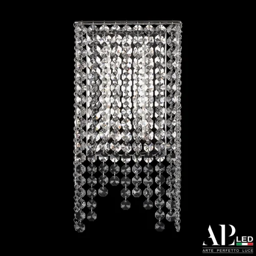 Бра LED Rimini S500.B1.16.B.3000 Arte Perfetto Luce прозрачный на 1 лампа, основание никель в стиле классический 