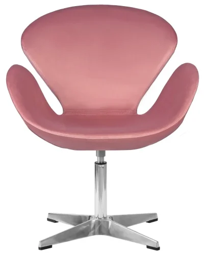Кресло дизайнерское  69A-LMO SWAN, цвет сиденья розовый велюр BLUVEL52, алюминиевое основание Dobrin, розовый/велюр, ножки/металл/алюминий, размеры - ****710*600 фото 5