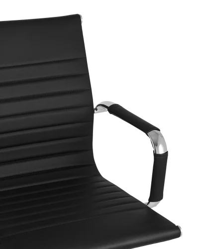 Кресло для посетителей TopChairs Visit, черное УТ000001929 Stool Group, чёрный/экокожа, ножки/металл/хром, размеры - ****550*630 фото 5
