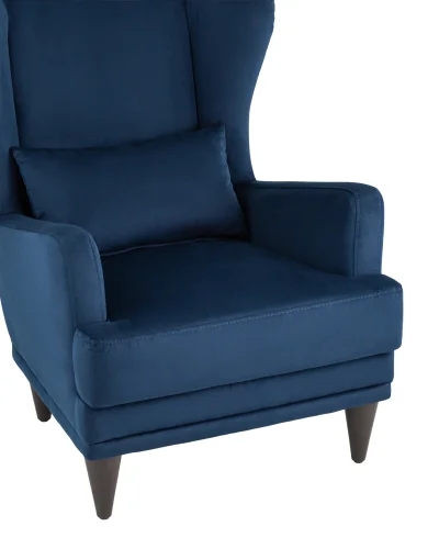 Кресло Скотт велюр велютто тёмно-синий УТ000036308 Stool Group, синий/велюр, ножки/дерево/коричневый, размеры - ****860*780мм фото 2