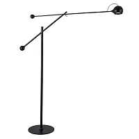 Торшер LED Ull 2622/06 PN-8 Divinare изогнутый чёрный на 1 лампу, основание чёрное в стиле лофт современный 