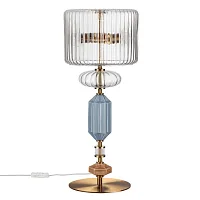 Настольная лампа Terra 5414/2TA Odeon Light прозрачная на 2 лампы, основание латунь античное бронза керамика металл в стиле классический современный 