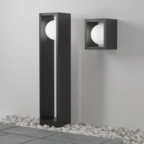 Парковый светильник LED Slate O483FL-L10GF3K Maytoni уличный IP65 графит на 1 лампу, плафон белый в стиле современный хай-тек LED фото 8 Парковый светильник LED Slate O483FL-L10GF3K Maytoni уличный IP65 графит на 1 лампу, плафон белый в стиле современный хай-тек LED фото 8