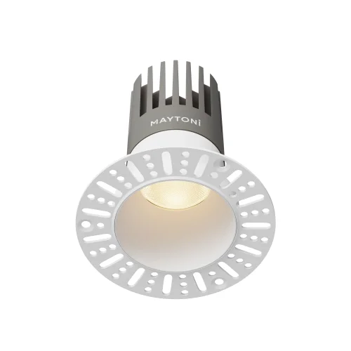 Светильник точечный LED Dip DL122-15W-3K-TRS-W Maytoni белый на 1 лампу, основание белое в стиле современный хай-тек круглый для затирки