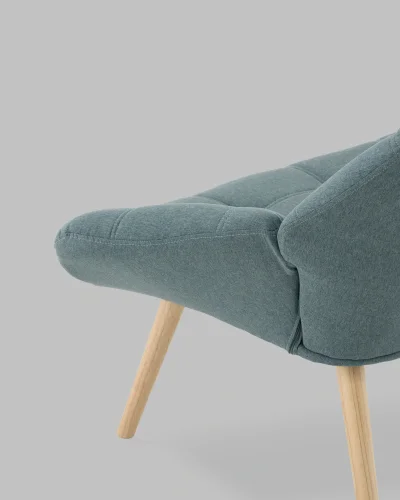 Кресло Олби Квадро зелёный УТ000040098 Stool Group, зелёный/шенилл, ножки/массив гевеи/бежевый, размеры - *830****мм фото 6