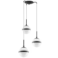 Светильник подвесной Globo 813137 Lightstar белый 3 лампы, основание чёрное в стиле арт-деко каскад шар