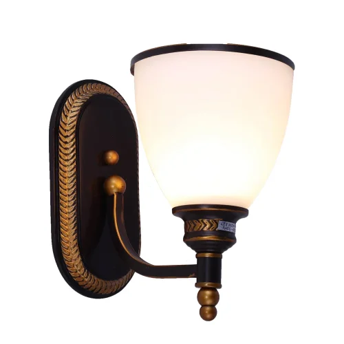 Бра Bonito A9518AP-1BA Arte Lamp белый на 1 лампа, основание чёрное в стиле кантри классический  фото 2