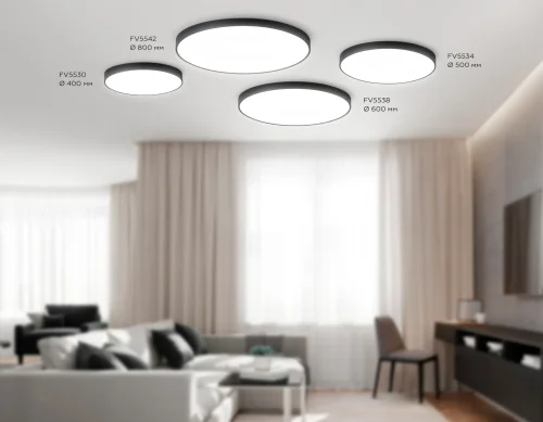 Светильник потолочный LED Air Alum FV5534 Ambrella light чёрный 1 лампа, основание чёрное в стиле современный хай-тек  фото 6