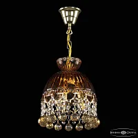 Светильник подвесной 5478/22 G Amber/M-1G Balls K721 Bohemia Ivele Crystal янтарный 3 лампы, основание золотое прозрачное в стиле классический balls