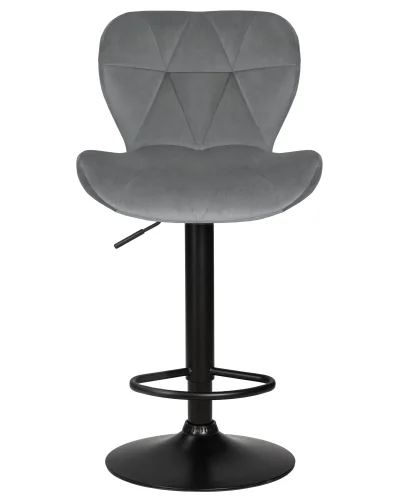 Стул барный набор 2 шт. SET-2 5022_BlackBase-LM BARNY BLACK, цвет сиденья серый велюр (MJ9-75), цвет основания черный Dobrin, /велюр, ножки/металл/чёрный, размеры - 890*1100***460*540 фото 7