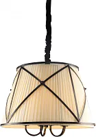 Люстра подвесная Berta V1260-5P Moderli бежевая на 5 ламп, основание коричневое в стиле американский кантри 