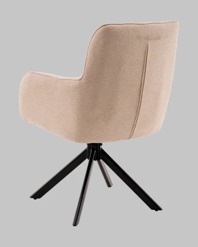 Стул обеденный Edme,  кремовый УТ000040785 Stool Group, кремовый/рогожка, ножки/металл/чёрный, размеры - *860**** фото 6