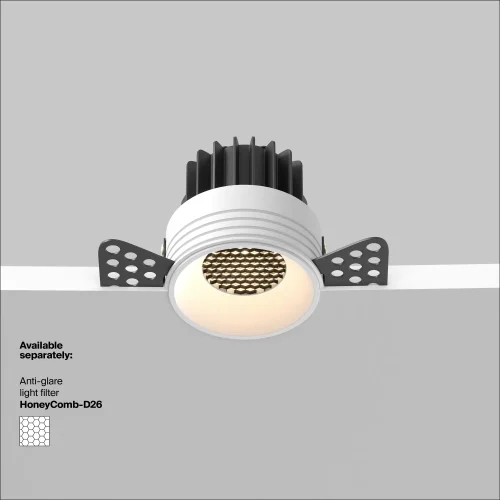 Светильник точечный LED Round DL058-7W3K-TRS-W Maytoni белый на 1 лампу, основание белое в стиле современный для затирки фото 17