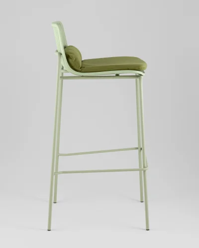Стул барный Louran с подушкой, зелёный УТ000040191 Stool Group, зелёный/экокожа, ножки/металл/зелёный, размеры - ***** фото 2