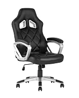 Кресло спортивное TopChairs Continental, черное УТ000004571 Stool Group, чёрный/экокожа, ножки/металл/хром, размеры - ****640*650