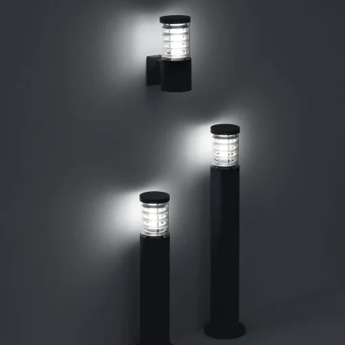 Парковый светильник TRONCO PT1 H80 ANTRACITE Ideal Lux уличный IP44 чёрный серый на 1 лампу, плафон прозрачный в стиле современный E27 фото 2