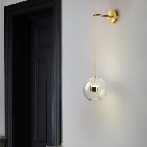Настенный светильник BUBBLE B WALL 133216-22 ImperiumLoft прозрачный на 1 лампу, основание золотое в стиле современный фото 3