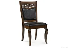 Стул Drage cappuccino 1612 Woodville, чёрный/искусственная кожа, ножки/массив гевеи дерево/коричневый капучино, размеры - ****480*560