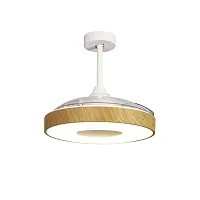 Люстра с вентилятором LED с пультом Coin 8217 Mantra коричневая белая на 1 лампа, основание белое в стиле модерн хай-тек с пультом