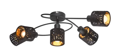 Светильник потолочный TROY 54121-5 Globo чёрный 5 ламп, основание чёрное в стиле современный 