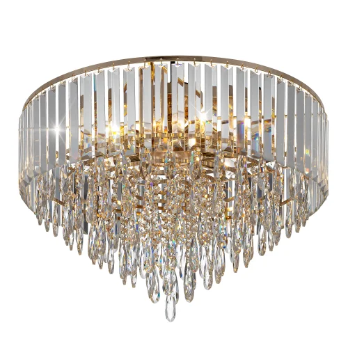 Люстра потолочная хрустальная Leonna CL320192 Citilux прозрачная на 10 ламп, основание золотое в стиле классический современный фото 5 Люстра потолочная хрустальная Leonna CL320192 Citilux прозрачная на 10 ламп, основание золотое в стиле классический современный фото 5