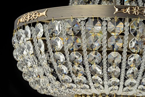 Люстра хрустальная подвесная Lodi E 1.5.50.100 A Dio D'Arte прозрачная без плафона на 6 ламп, основание античное бронза в стиле классический фото 4