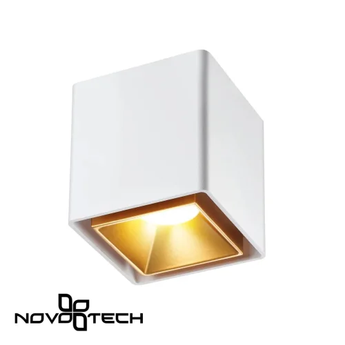 Светильник накладной LED Recte 358488 Novotech белый 1 лампа, основание белое в стиле хай-тек квадратный фото 4
