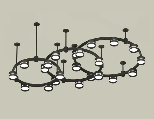 Светильник подвесной XR92222200 Ambrella light чёрный 22 лампы, основание чёрное в стиле хай-тек современный 