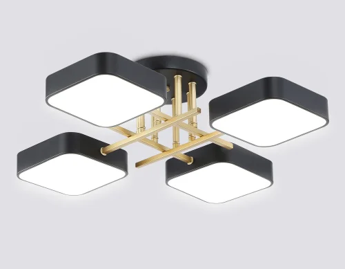 Люстра потолочная LED FL516343 Ambrella light чёрная на 1 лампу, основание чёрное в стиле хай-тек фото 2