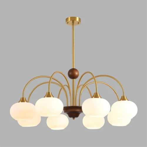 Люстра на штанге Larina 8323/8C Lumion белая на 8 ламп, основание латунь в стиле классический фото 5