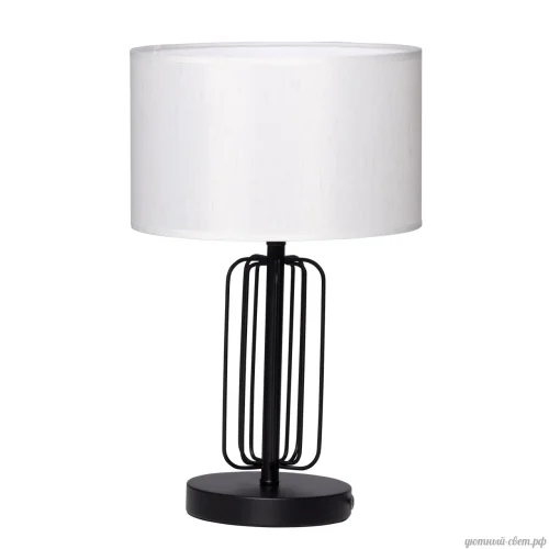 Настольная лампа Шаратон 628030701 MW-Light белая 1 лампа, основание чёрное металл в стиле классический 