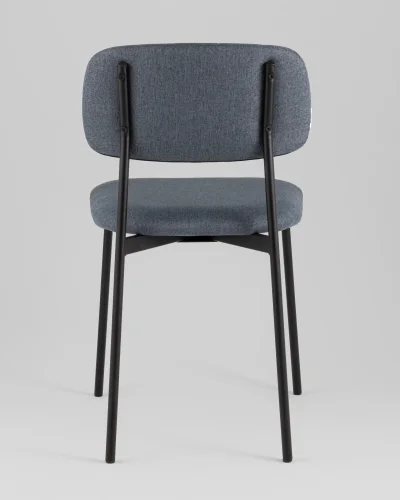 Стул Майло рогожка серо-синий УТ000040136 Stool Group, синий/рогожка, ножки/металл/чёрный, размеры - ***** фото 4