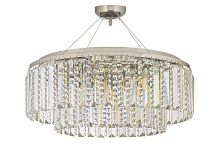 Люстра подвесная Milano E 1.5.D50.505 N Arti Lampadari прозрачная на 8 ламп, основание никель в стиле современный классический Люстра подвесная Milano E 1.5.D50.505 N Arti Lampadari прозрачная на 8 ламп, основание никель в стиле современный классический