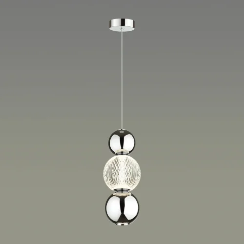Светильник подвесной LED Crystal 5007/7LA Odeon Light прозрачный 1 лампа, основание хром в стиле современный шар фото 4