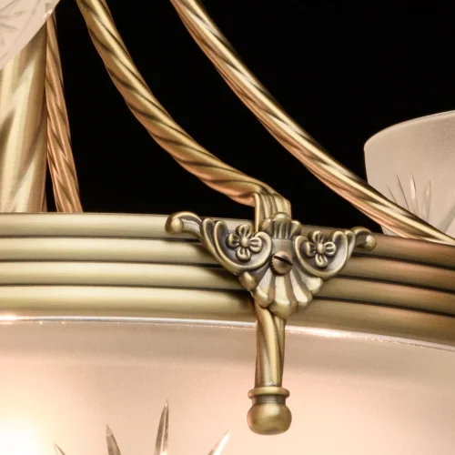 Люстра подвесная Афродита 317011708 MW-Light белая на 5 ламп, основание латунь в стиле классический  фото 4