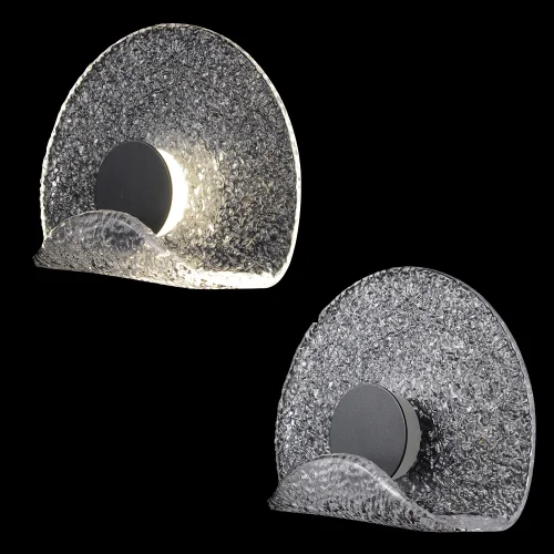 Бра LED WAVE AP6W LED TRANSPARENT Crystal Lux прозрачный на 1 лампу, основание чёрное в стиле современный фото 7