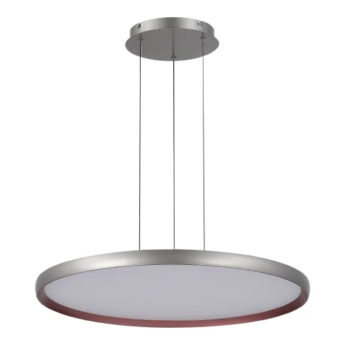 Светильник подвесной LED Satellite SL6015.413.01 ST-Luce серый серебряный 1 лампа, основание серебряное серое в стиле современный хай-тек минимализм кольца с пультом фото 2