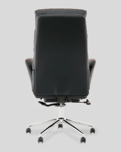 Кресло руководителя TopChairs Solid с оттоманкой, черный УТ000040808 Stool Group, чёрный/экокожа, ножки/металл/хром, размеры - 1200*1280**** фото 5